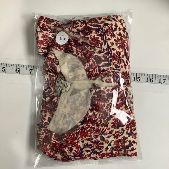 Lucky Brand Summer Sleeveless Floral Dress Women Medium Drawstring Waist - Picture 6 of 6